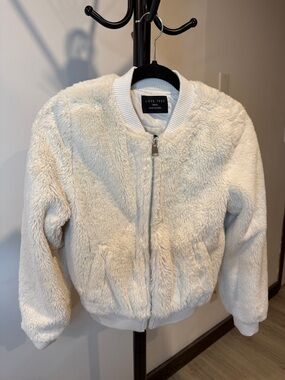 Love Tree Ivory Faux Fur Bomber Jacket